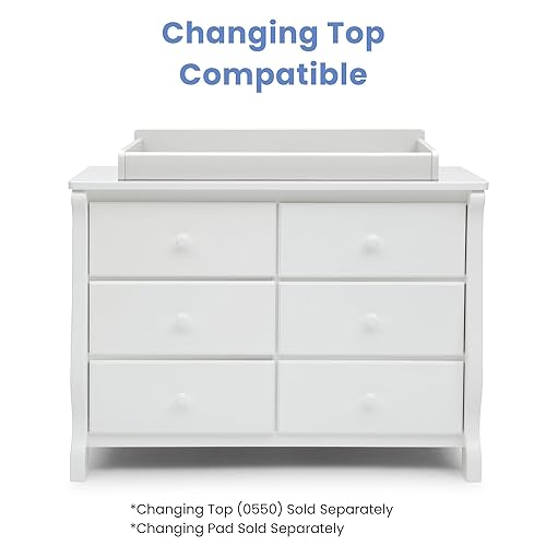 Miniatura 7 de Delta Children Cómoda universal de 6 cajones con cajones entrelazados, certificado Greenguard Gold, color blanco