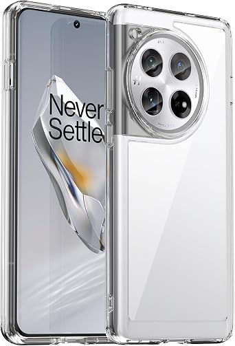for Oneplus 12 5G Case, Transparent PC Back + Soft TPU Bumper Camera Lens Shock-Absorbing Protection Cover for Oneplus 12 5G Clear