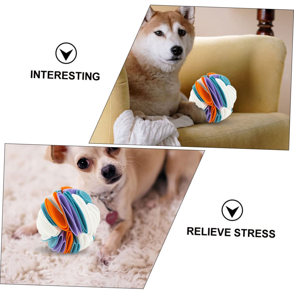 SUPVOX 2 Piezas De Pelota para Olfatear Perros Juguetes Chirriantes para Perros Juguetes De Entrenamiento para Olfatear Almohadilla De Alimentación para Juguete para