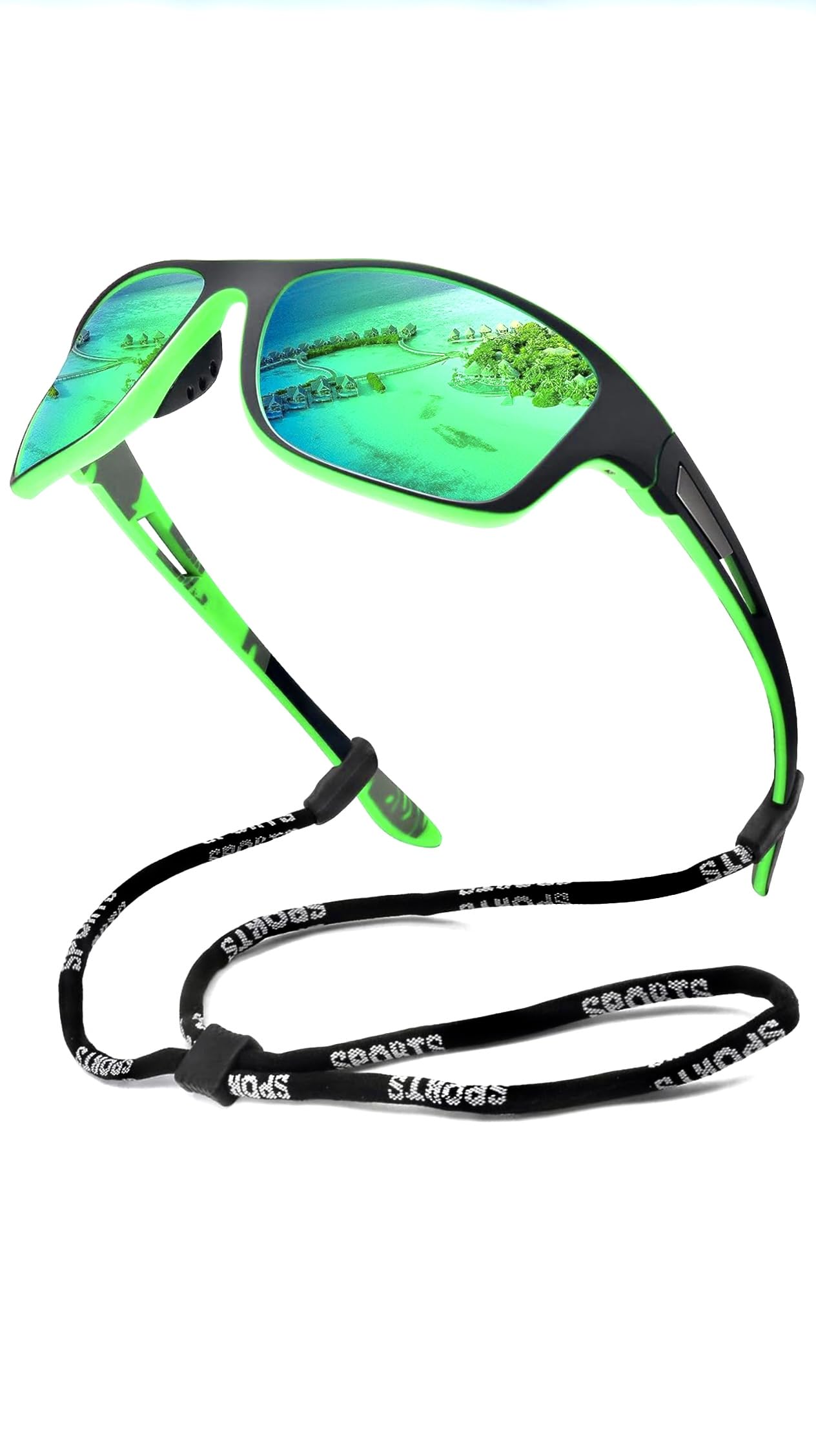 Coquitobeauty Gafas Polarizadas de Sol para hombre mujer protección 100% UVA incluye bolso para guardar Gafas de Sol deportivas unisex con cordón ajustable,ideal Pesca,Ciclismo,Running,montaña