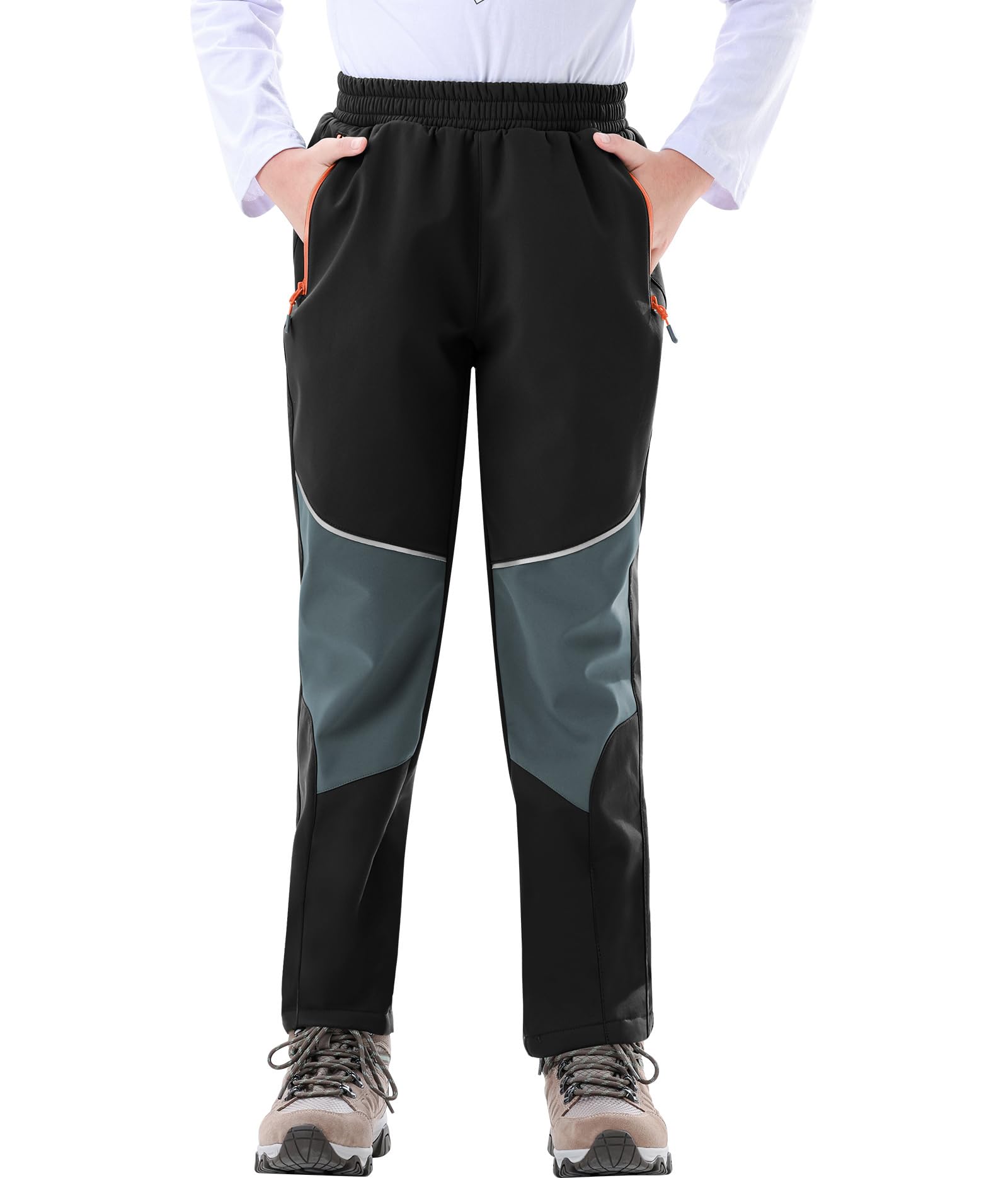 Zoofly Pantaloni Sci Bambino Pantaloni Impermeabili Ragazzo, Pantaloni Inverni Neve Softshell Pantaloni da Escursionismo per Bambini con Fodera