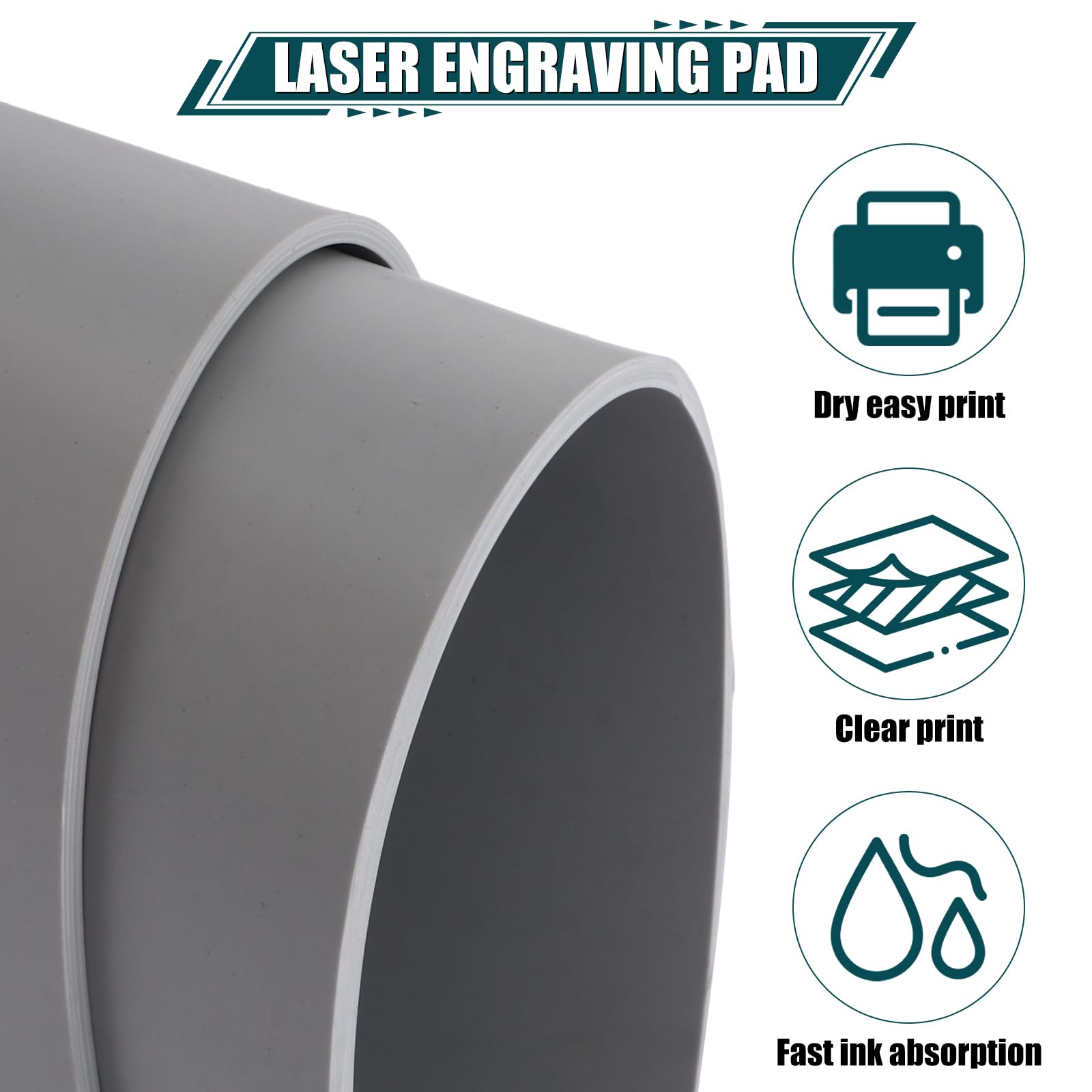 APACALI 6 timbri in gomma laser da 3 mm, 30 x 30 cm, per incisione laser, fondo morbido grigio per inchiostro, blocchi artigianali fatti a mano