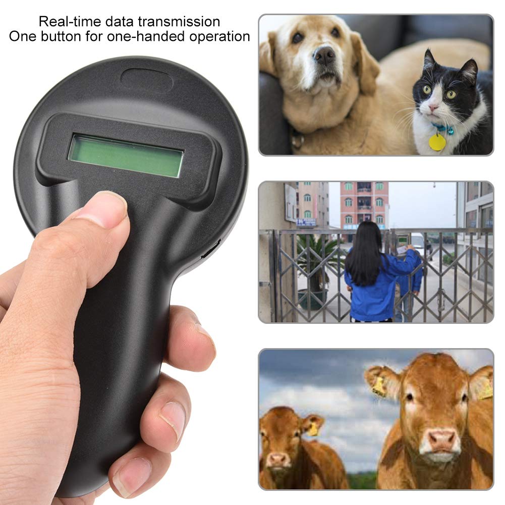 Animal Reader, Ear Tag Reader Handheld Pet Microchip Portable Animal Scanner 134.2KHz, Chip Animal Reader