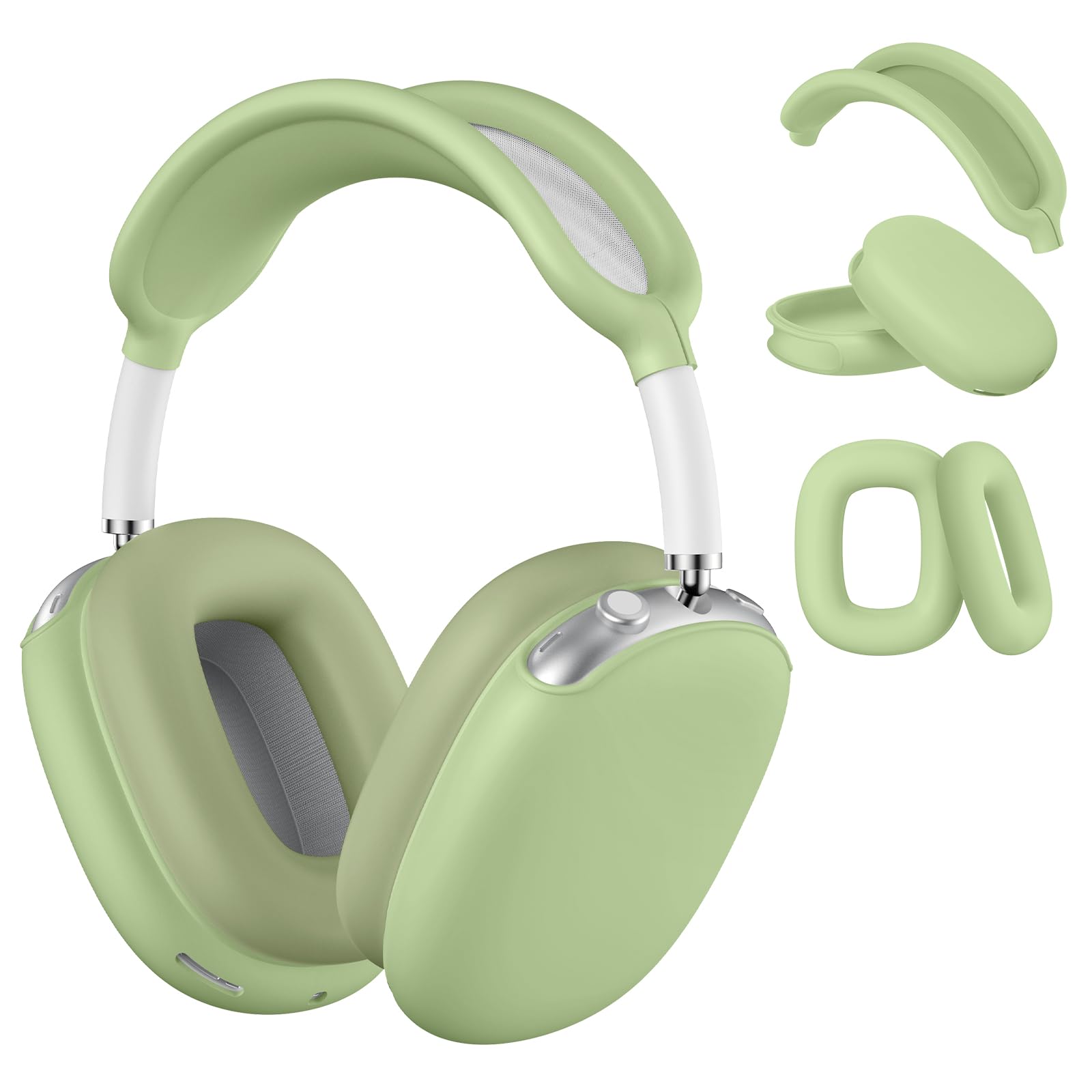 Maxjoy for AirPods Max Case, Soft Silicone Ear Cups & Headband Cover, Anti-Scratch Protective Accessories, Light Green