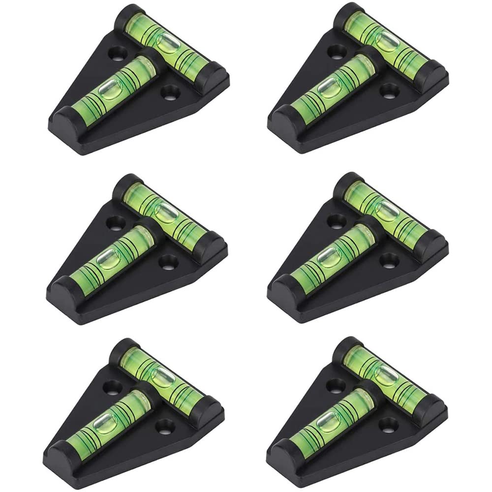 Diheohg Black 6 X T-Level For Motorhome, 2 Way T-Type Spirit Level For Caravan, Camper, Trailer, Motorhome, Machinery, Boat