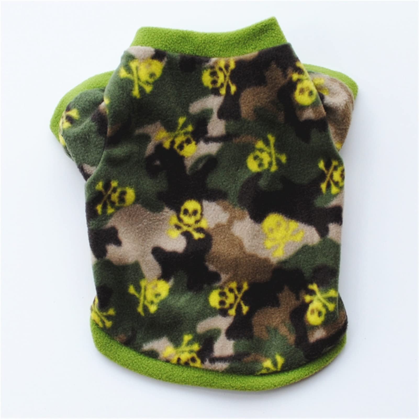 Manteau chaud en polaire pour chien XS imprimé tête de mort pour la promenade