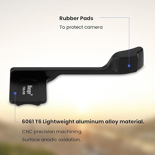 Miniatura 5 de Haoge Metal Thumb Up Grip para Leica D-LUX 8 Cámara Digital AccesoriosTHB-D8B Zapata Caliente Pulgar Arriba Soporte de Soporte