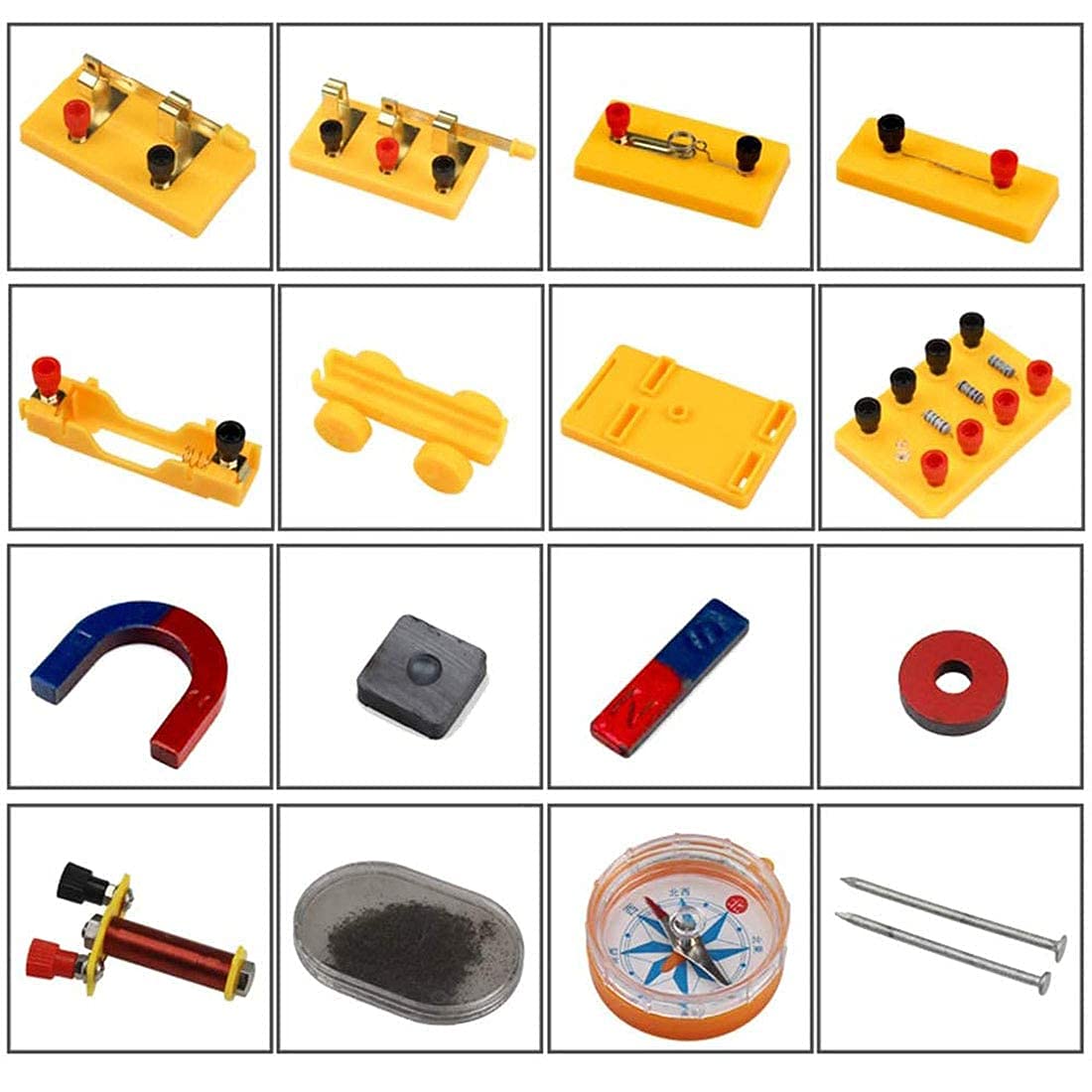 Kit De Experimentos para Principiantes sobre Circuitos De Aprendizaje Básico De Física, Electricidad Y Magnetismo, para Niños De Secundaria Y Estudiantes De Secundaria,