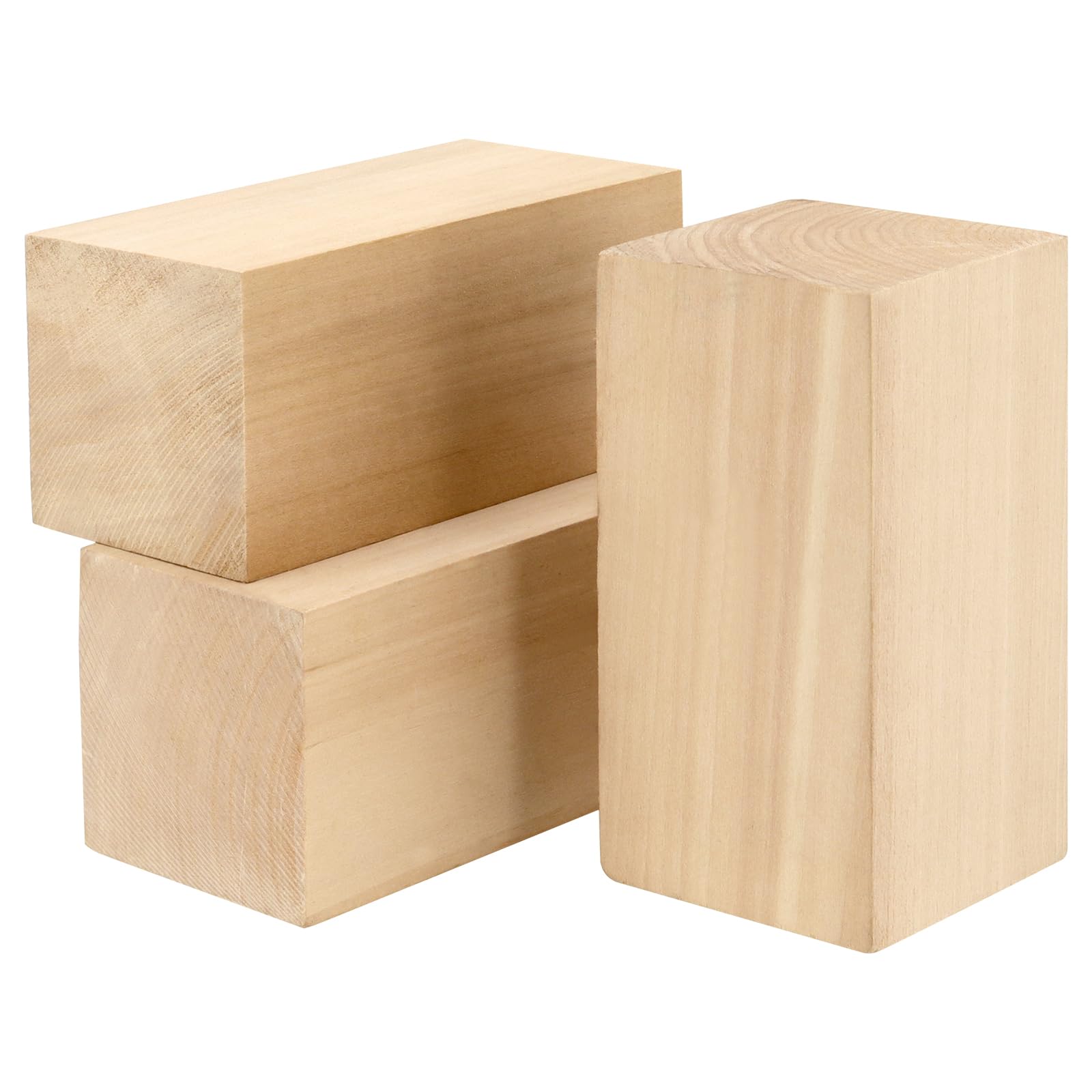 MUKCHAP 8 bloques grandes de madera de tilo de 6 x 3 x 3 pulgadas, bloques de tallado de madera, bloques de madera sin terminar para manualidades, proyectos de bricolaje