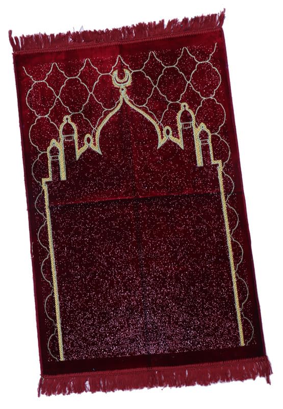 Buy ADIRNY Velvet Prayer Mat 44x28 inch Musalla Janamaz for Namaz ...