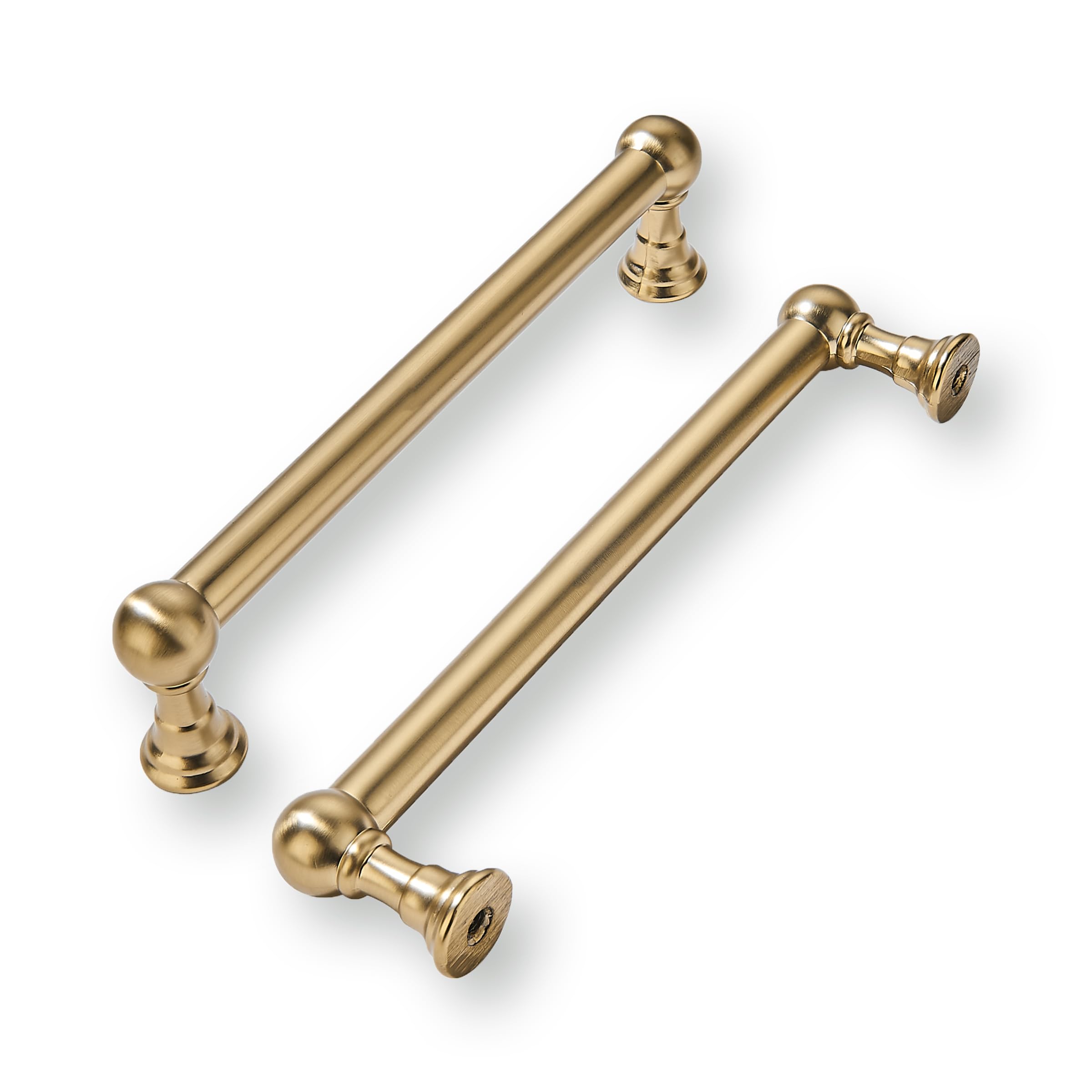 khtumeware 10 Pack 5 Inch Hole Center Champagne Bronze Cabinet Pulls Heavy Duty Solid Satin Brass Cabinet Handles