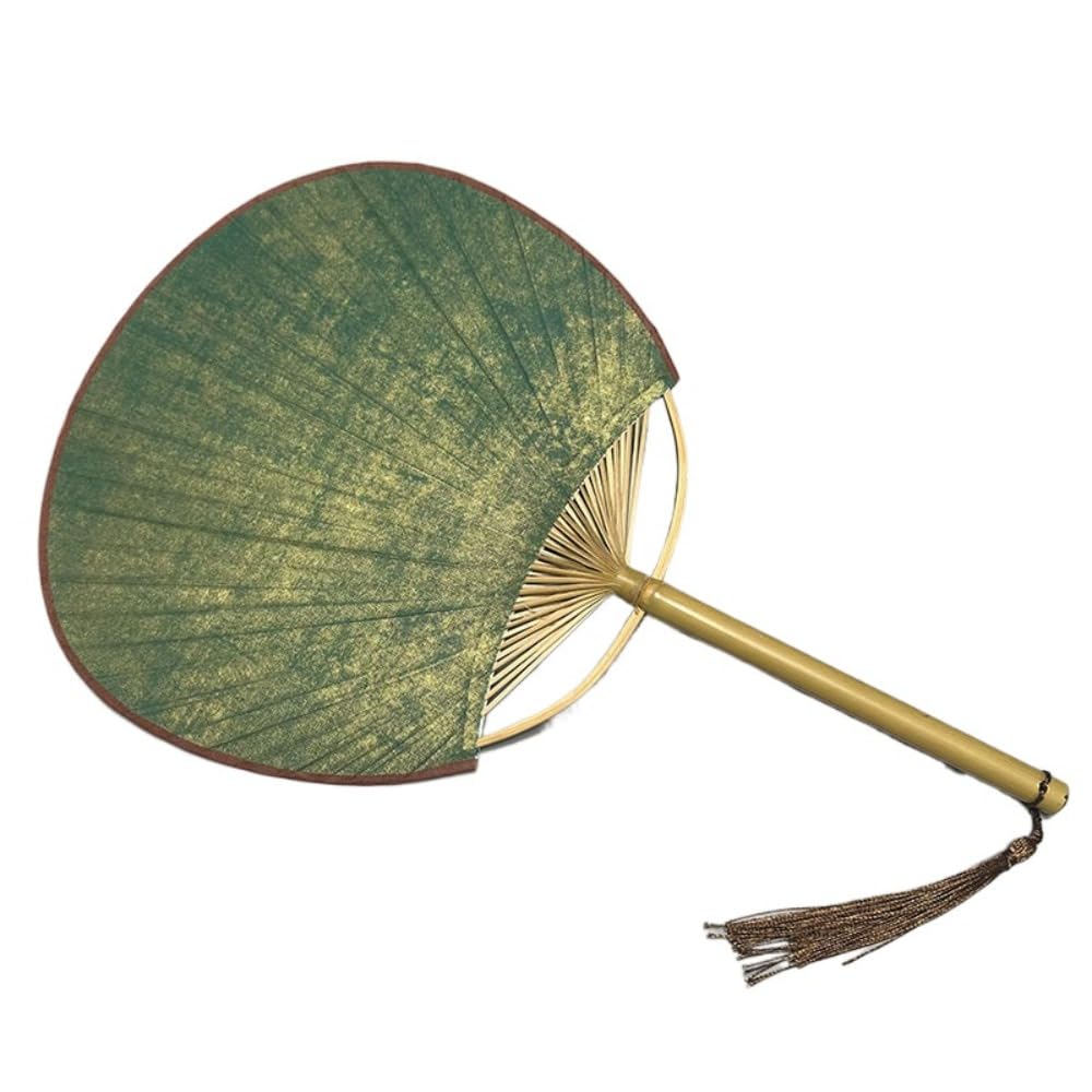 ZFPKXHVMG Bamboo Woven Fan, Blank Paper Fan With Tassels Bamboo Handle Chinese Style DIY(Color16)