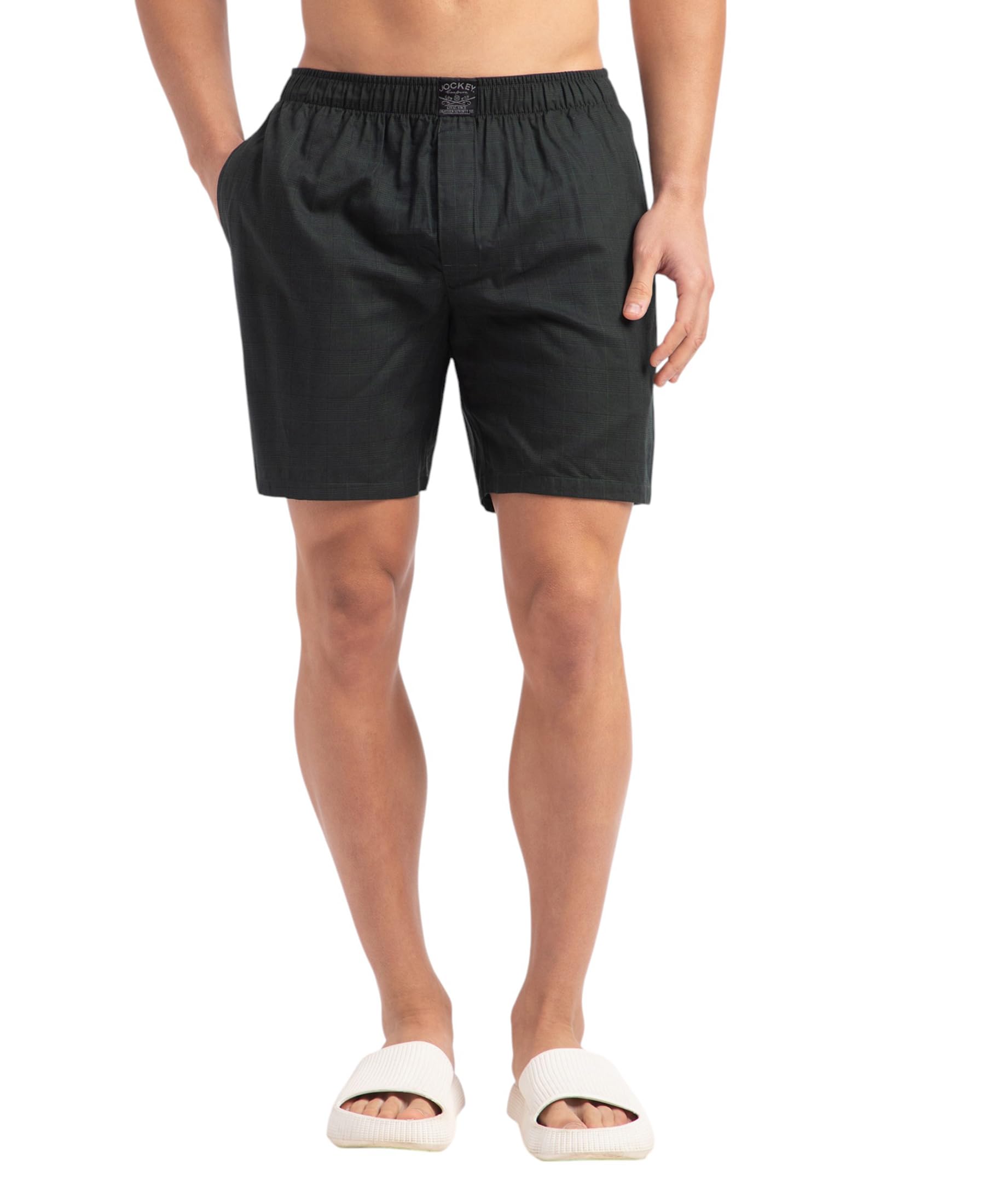 jockey HG18 Men's Tencel Lyocell Cotton Checkered Boxer Shorts with Side Pocket-picture-34