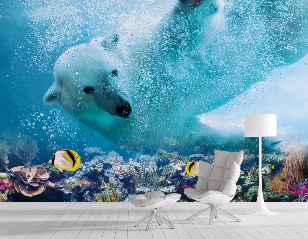 Décoration murale grand format ours polaire en papier peint premium