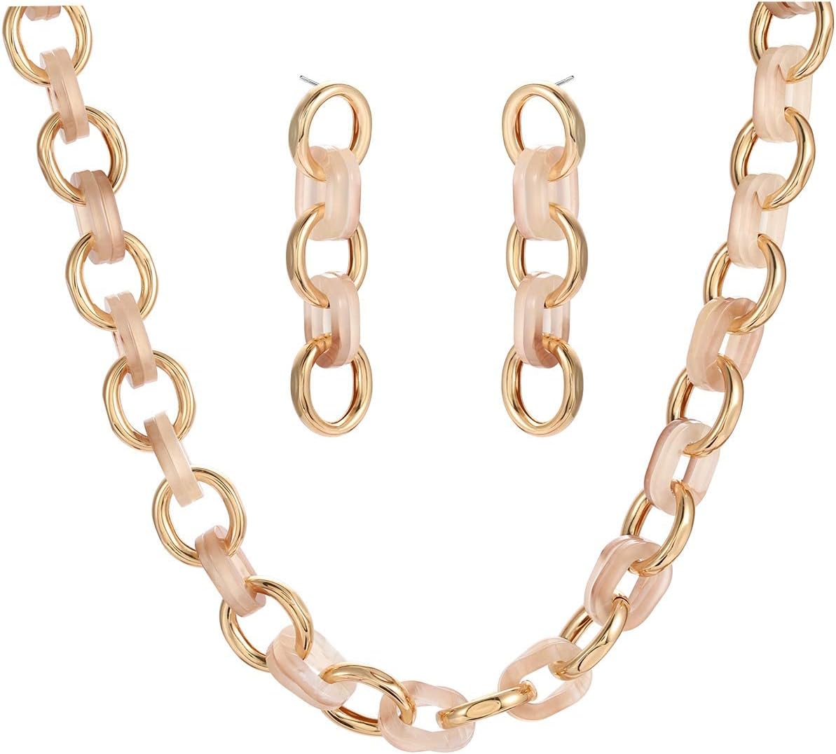 Two-Tone Tortoise Shell Acrylic Resin Chain Necklace Russia Ubuy