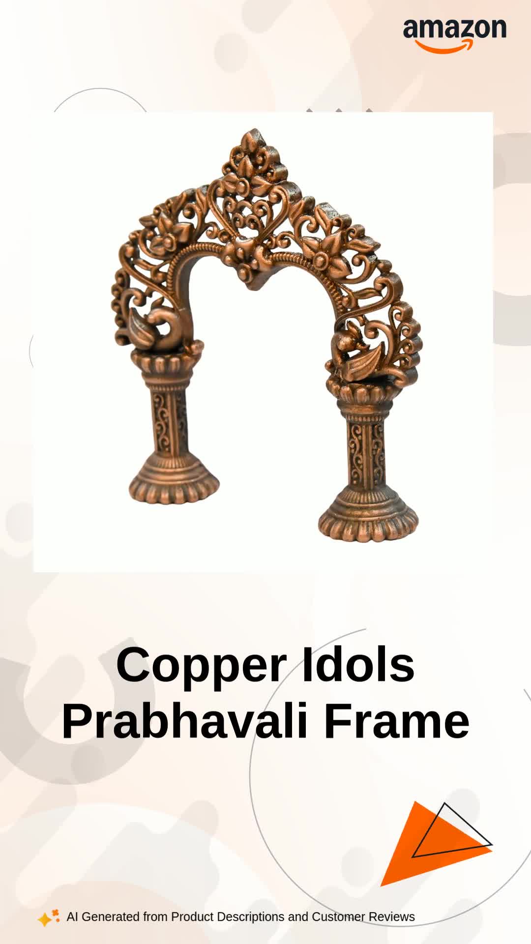 Buy Copper Idols India 3.5-Inch Handmade Copper Arch Prabhavali