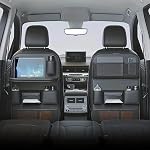 2 Pack Car Backseat Organisateur, Rangement de voiture Organisateur avec plateau de table pliable,Leather Car Seat Back Protectors Kick Mats avec poches de rangement Accessoires de voyage
