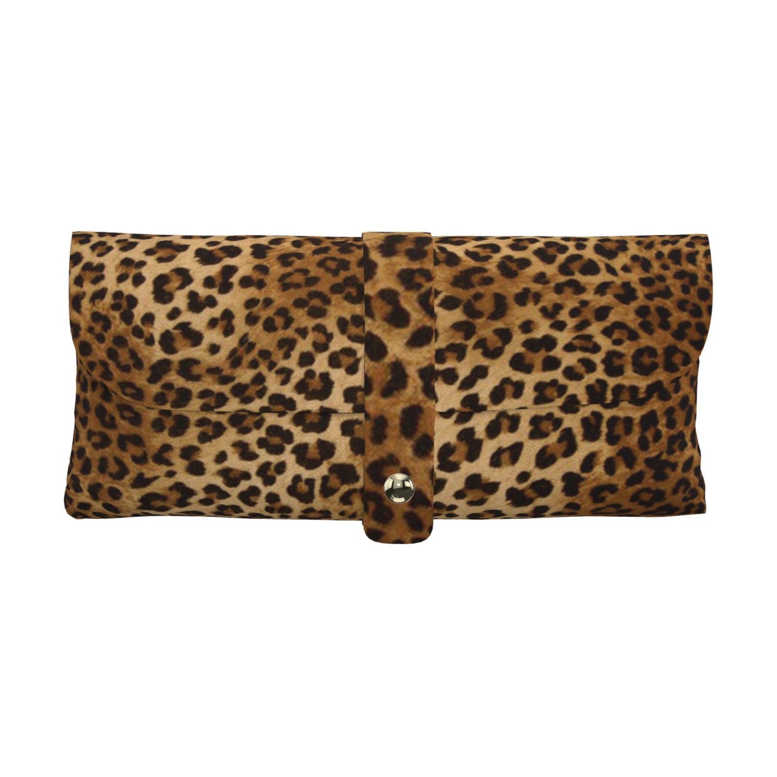 ESNAIUVCD Cute Leopard Print Portable Leather Glasses Case,Premium Protective Unisex Glasses Case For Travel & Daily Use,Elegant Accessories