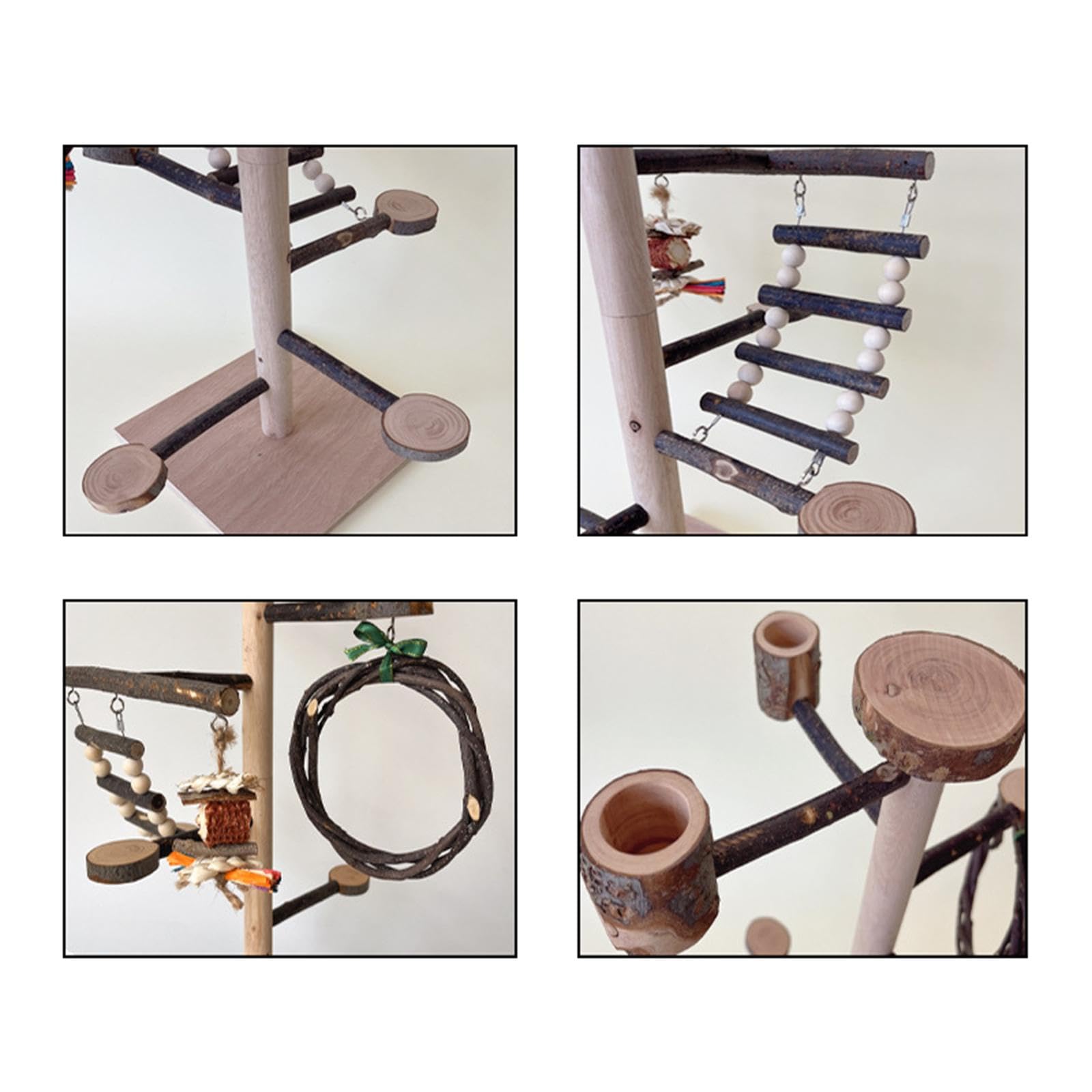 Whtkoph Bird Perch Rack Training Toy Desktop Stand Drinking Cockatoos Desktop Holder