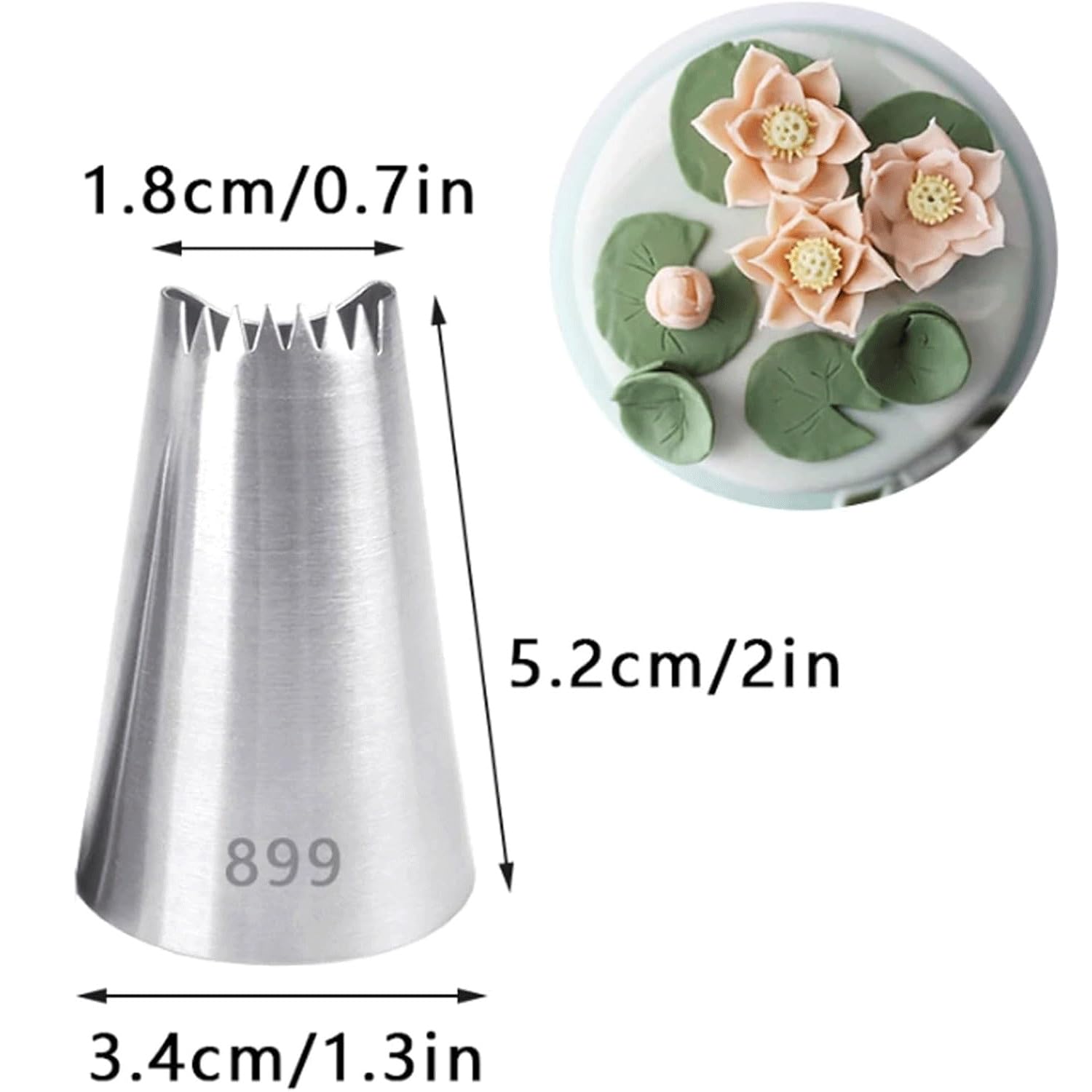 1 boquilla de pastelería de acero inoxidable para glaseado, puntas rusas grandes, puntas de decoración, boquillas de glaseado, pétalos de flor de loto