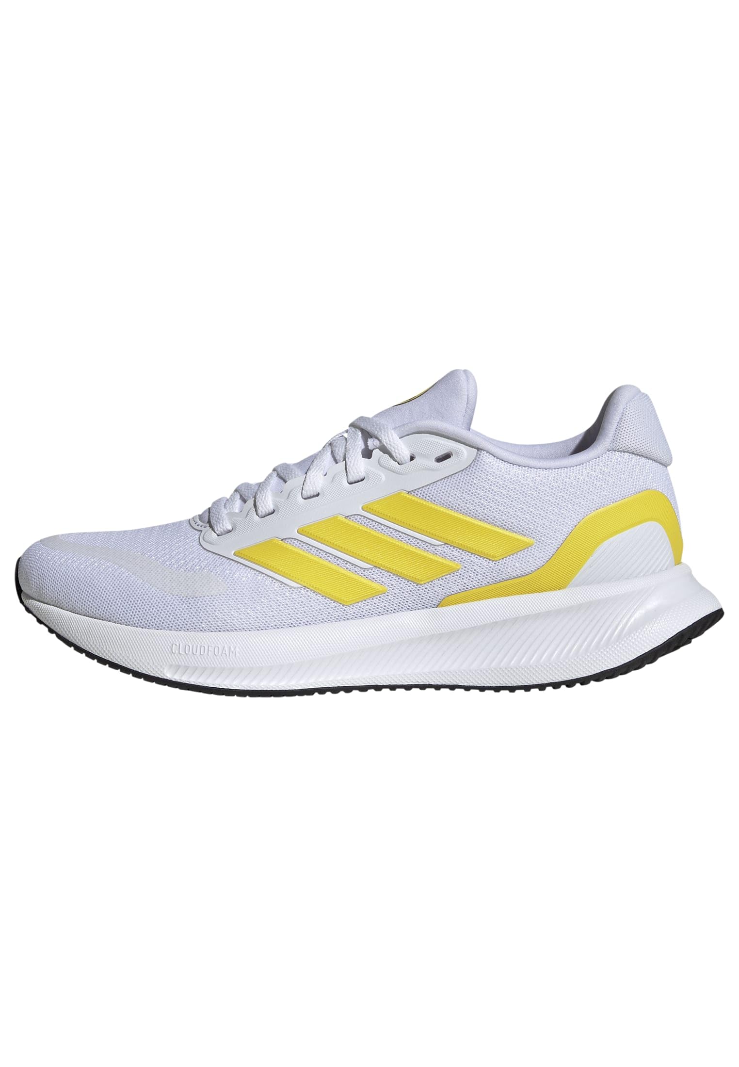 adidas Women's RUNFALCON 5 Running Shoes, Cloud White/Yellow/Core Black, 8.5 UK