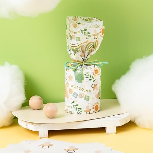 Miniatura 6 de LeZakaa 60 hojas de papel de seda de cumpleaños a granel y 30 calcomanías  Pastel con diseño "Happy Birthday" para envoltura de regalo, flores,