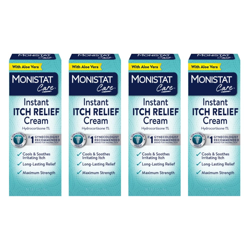 Monistat Soothing Care Itch Relief Cream, 1 Ounce Tube -4 Tubes Total
