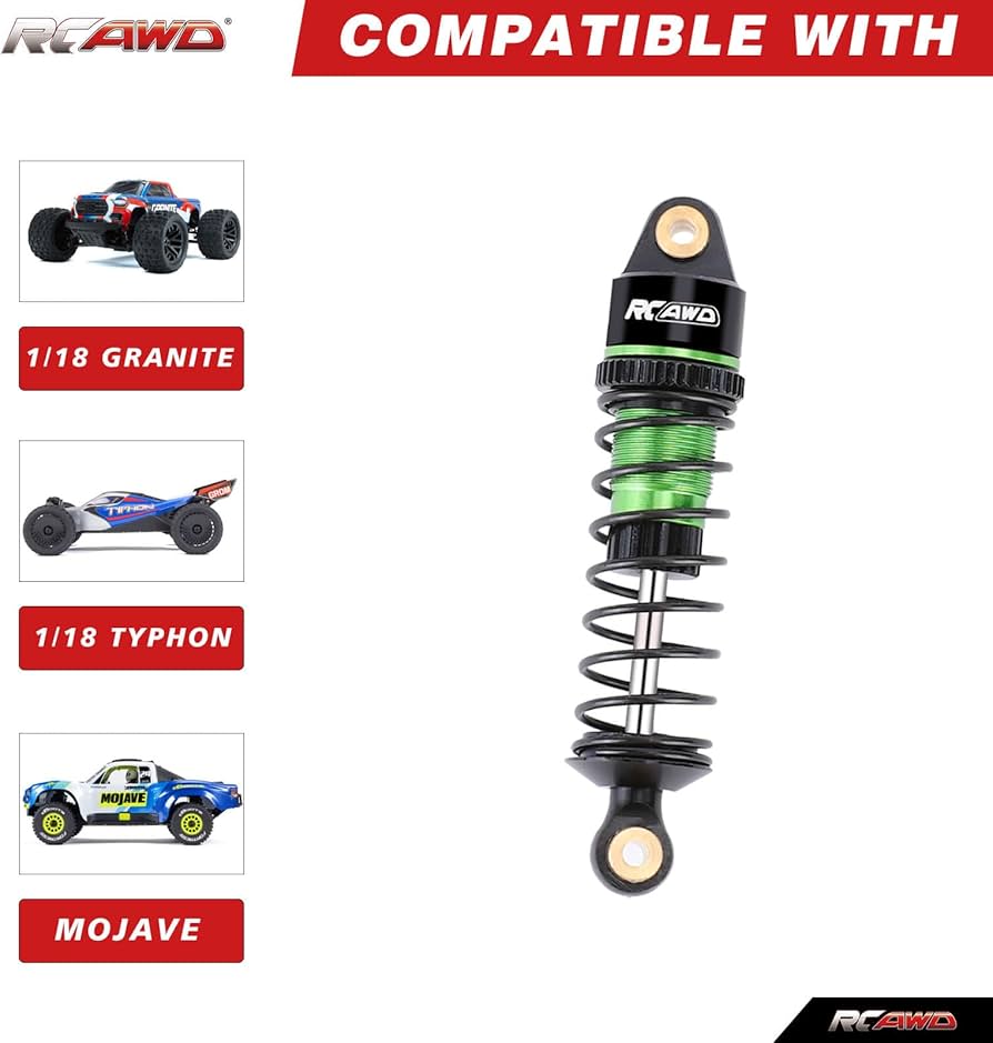 Amazon.com: RCAWD Alloy Front Rear Shocks for Arrma 1/18 Granite
