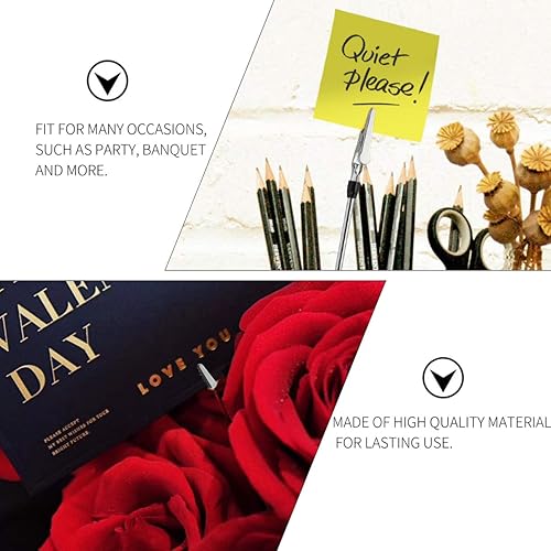 Miniatura 5 de EXCEART 5 clips de notas de metal de alambre de cocodrilo, clips de notas de metal, pinza de cocodrilo de cola larga, soporte para fotos, soporte