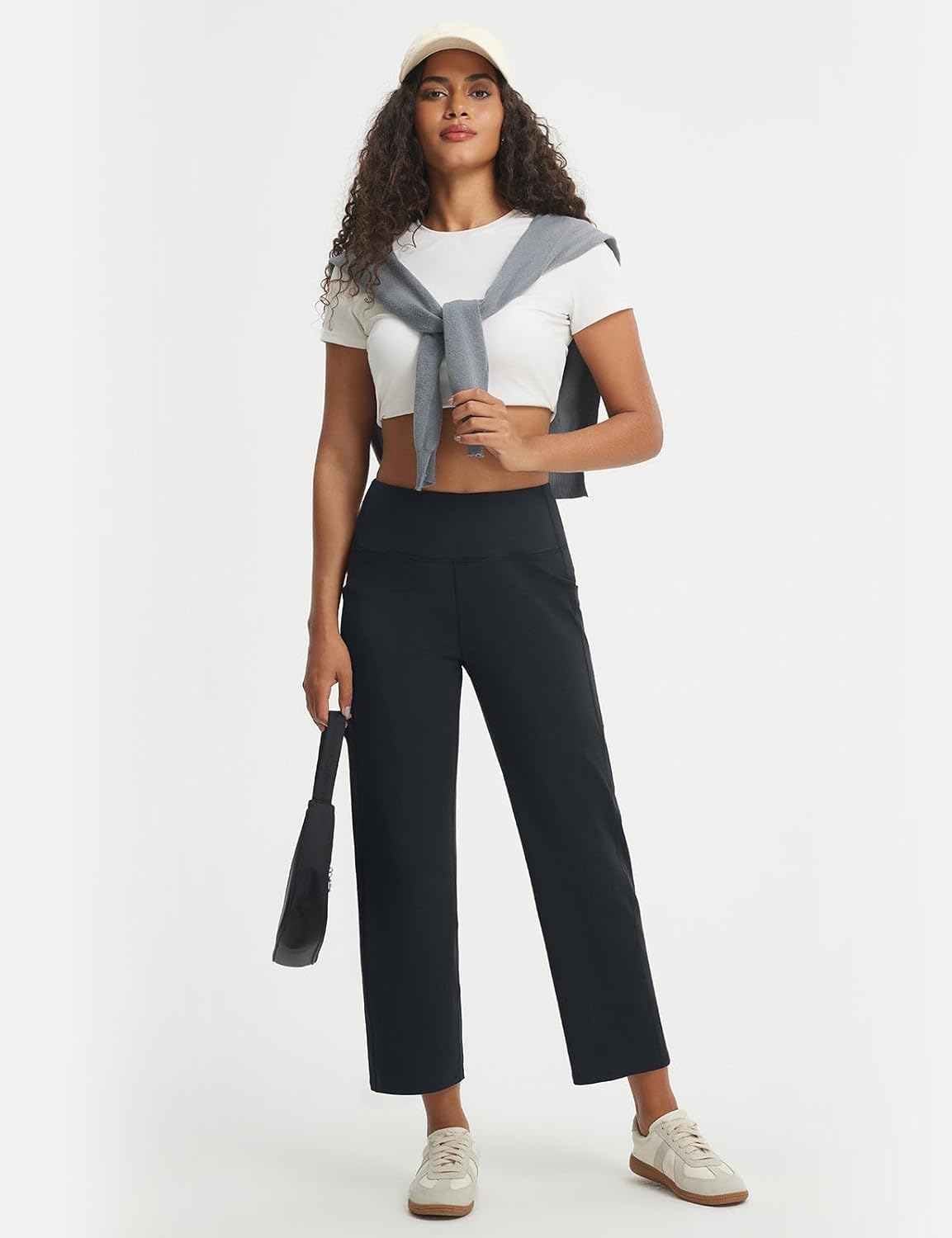 baleaf Womens 25" Yoga Pants Wide Leg Ankle Pant with Pockets High Waist Petite Stretchy Casual Travel - Image 7