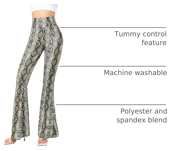 Yvette Bell Bottom Pants for Woman Lace High Waisted Flare Leggings Pants Sexy Disco 70s