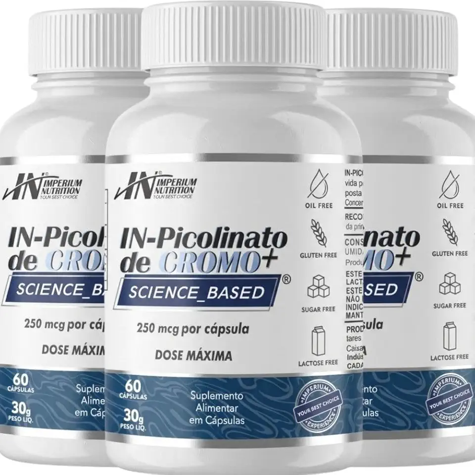 Combo 3x Picolinato de Cromo (IN-Picolinato de Cromo+ 180 Cápsulas) Imperium Nutrition