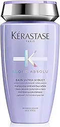 Kérastase Shampoo Blond Absolu Bain Ultra-Violet, Cabelos loiros, descoloridos, Hidratação, neutraliza os tons amarelados, Ácido Hialurônico, Flor de Edelweiss, 250 ml