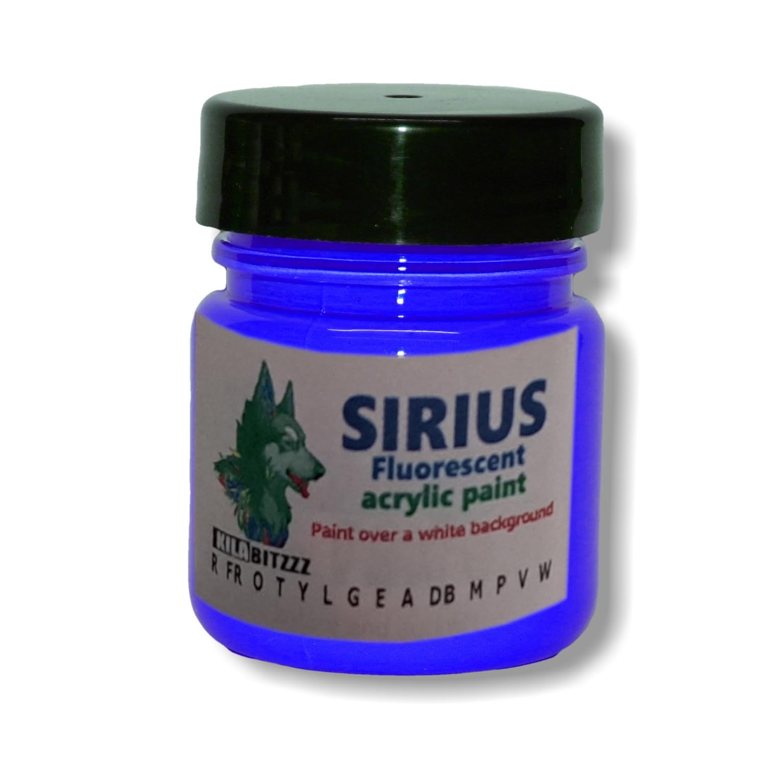 ZUPERPAINT Sirius fluorescent glow acrylic premium paint. Select from 14 cololurs (DeepBlue, 30ml)
