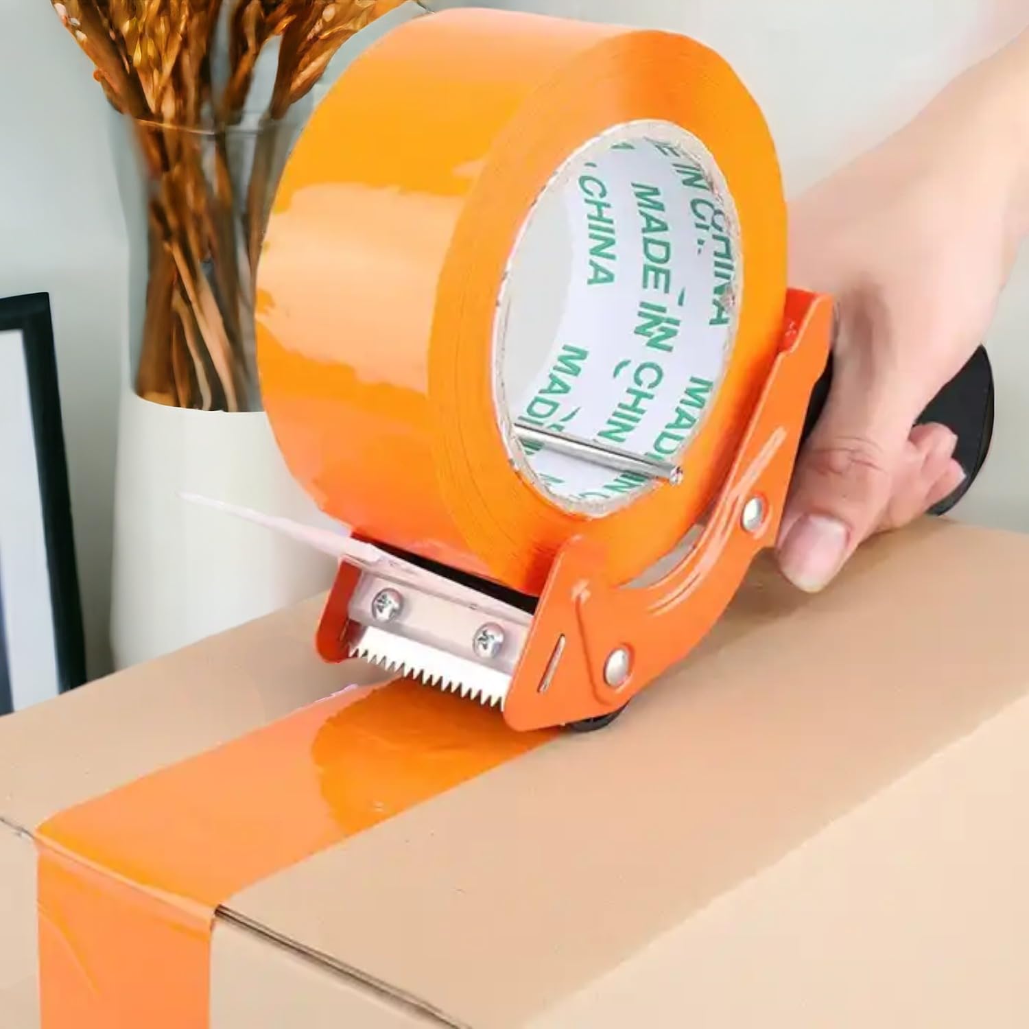 Precintadora Cinta Embalar Naranja - Precintadora Profesional Cinta Embalaje - Dispensadora de Cinta de Embalar - Dispensador de Cinta de Embalaje Naranja - Precintadora de Alta Calidad