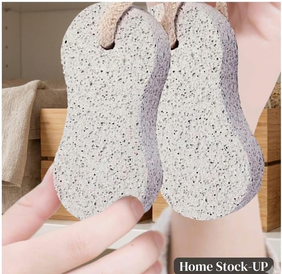 Pumice Stone Pack of 2 Natural Volcanic Stones for Gentle Exfoliation, Callus and Dead Skin Removal, Safe for Feet and Hands