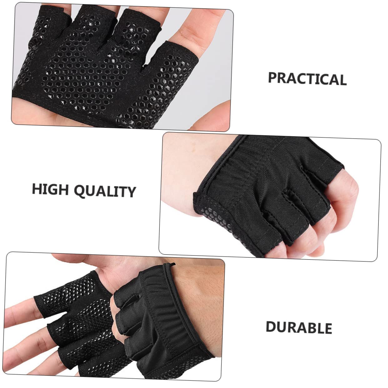 INOOMP 3 Paia Fitness Mezze Dita Culle Guanti Fitness Per Uomo Guanti Ciclismo Per Donna Guanti Esercizio Per Uomo Guanti Equitazione Palm Grip Per Palestra Mezzi Guanti