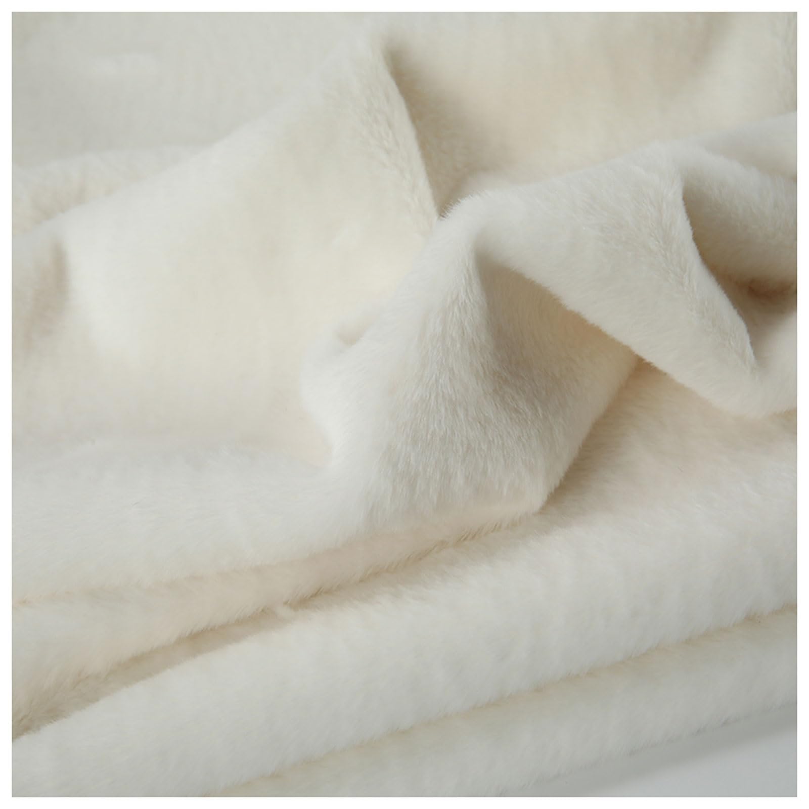 Short Pile Plain Fun Faux Fur Fabric Material, Soft Plush Faux Imitation Fur Material, for Costume, Cosplay, Art Crafts, Photography Backdrops, Home Decor, Toys, 50x160cm, 59 Colors (Color : Cream)