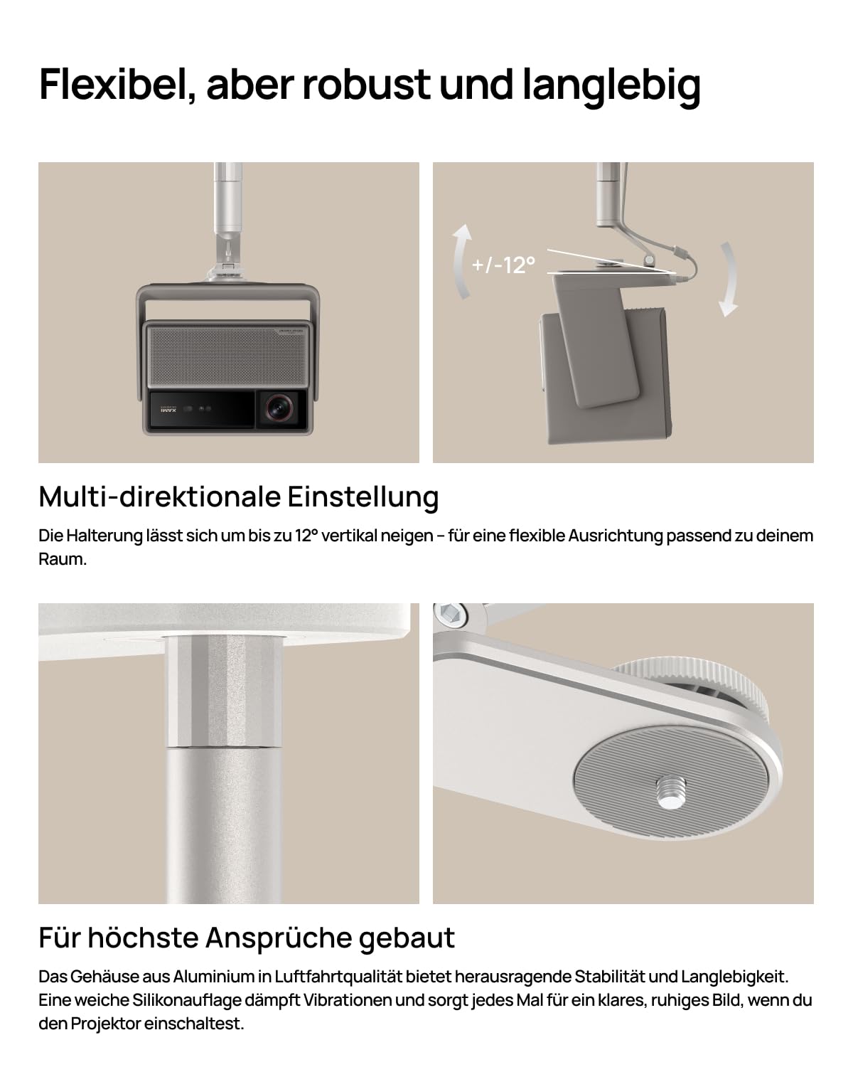 XGIMI-Deckenhalterung, Entwickelt Beamer, Einfache Montage, Flexible Anpassung, Projektorständer passt in die Inneneinrichtung, Ceiling Mount