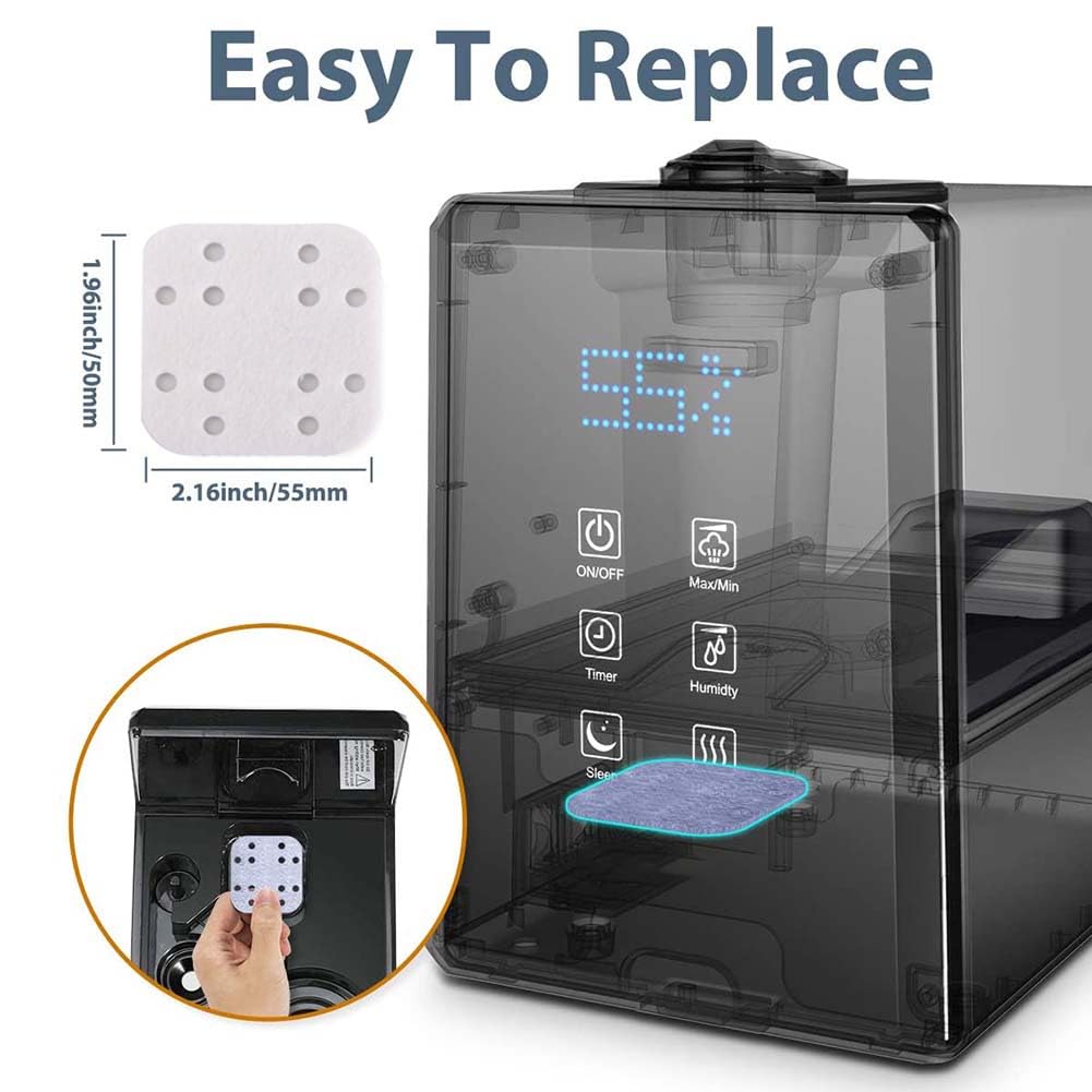 Emiif 10 Pack Mineral Absorption Pad Compatible with E-Le-Ch*o-Me-S Uc5501 Sh8820 Sh8830 Humidifiers,Replacement Filters,Absorption for Pads