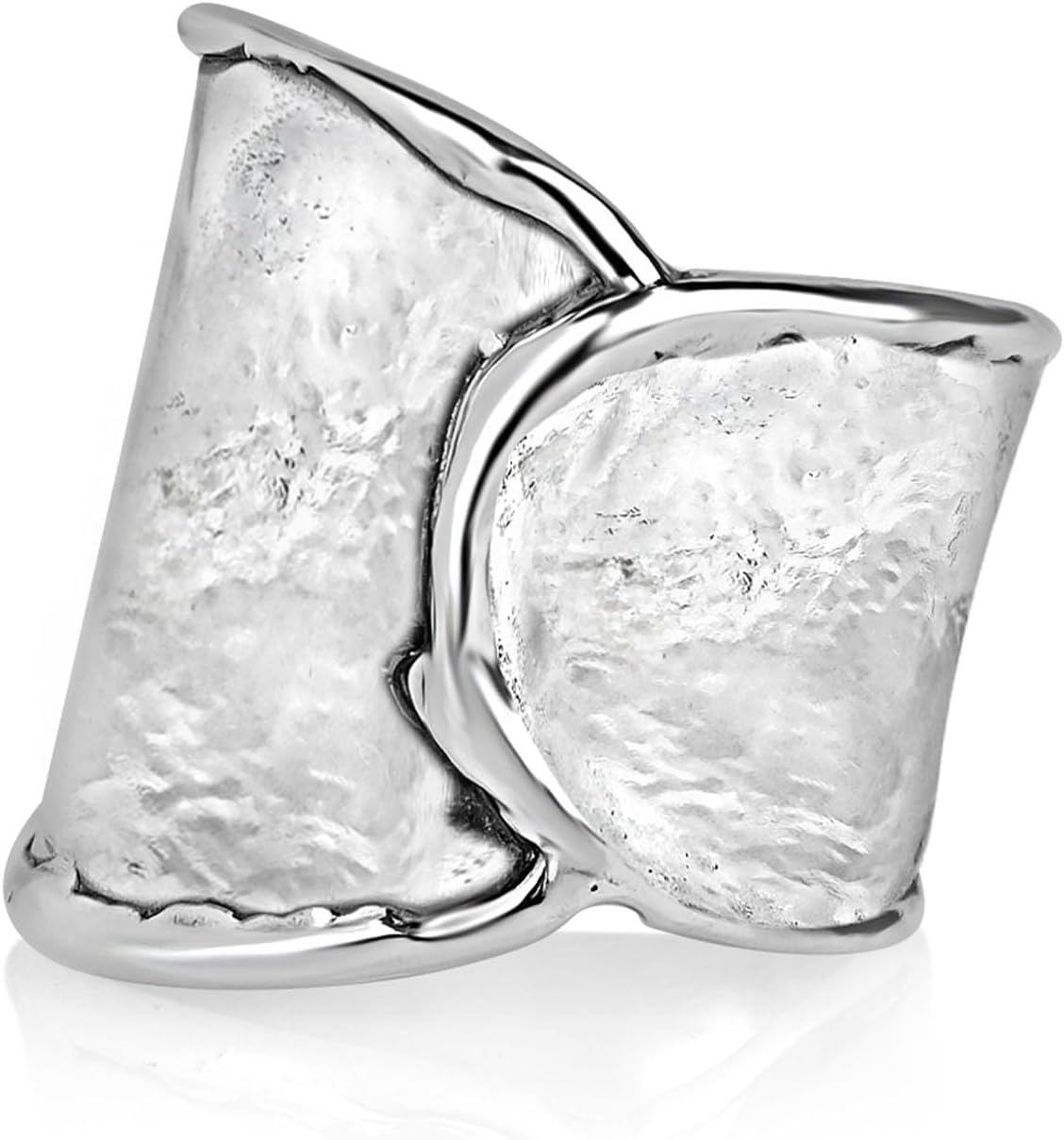 JEAN RACHEL JEWELRY 925 Sterling Silver Hammered Ring for Women - Organic Chunky Ring, Finish Vintage Design, Nickel Free - Hypoallergenic Collection. - Image 3