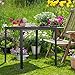 Relaxdays Gartentisch, HxBxT: 74x78x78 cm, Balkontisch Holzoptik, Kunststoff, Stahl, Terrassentisch quadratisch, schwarz