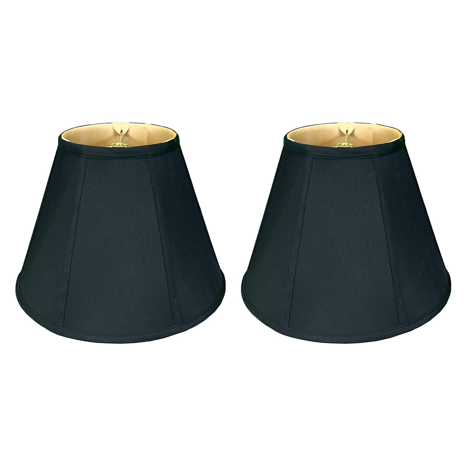 Royal Designs, Inc. BSO-707-12BLK-2 Deep Empire Basic Lamp Shade, 6 x 12 x 9.25, Black with Gold, 2-Pack