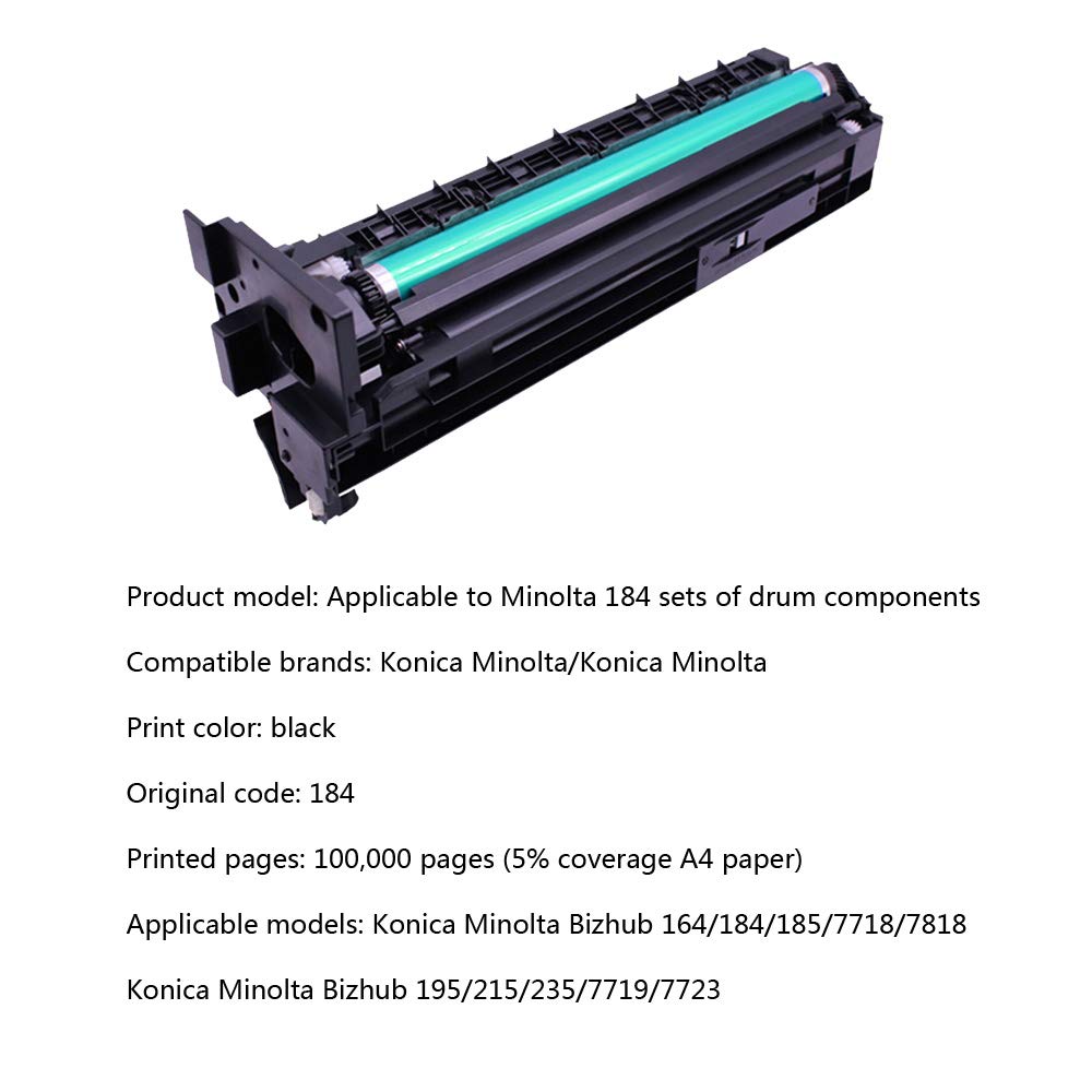 184 Cartuccia Di Toner Di Alta Qualità, Compatibile Con Il Kit Di Konica Minolta Bizhub 164/184/185/7718/7818/195/215/235/7719/7723 Drum, Copier Cartuccia Toner
