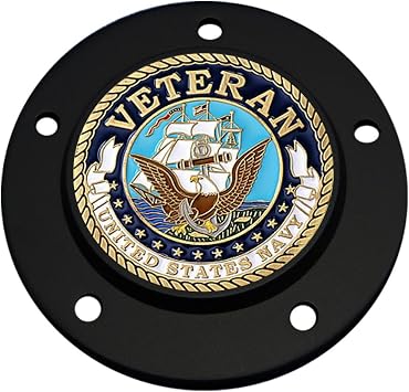 Navy Veteran Harley Black Twin Cam Timing Cover Coin Mount Set......