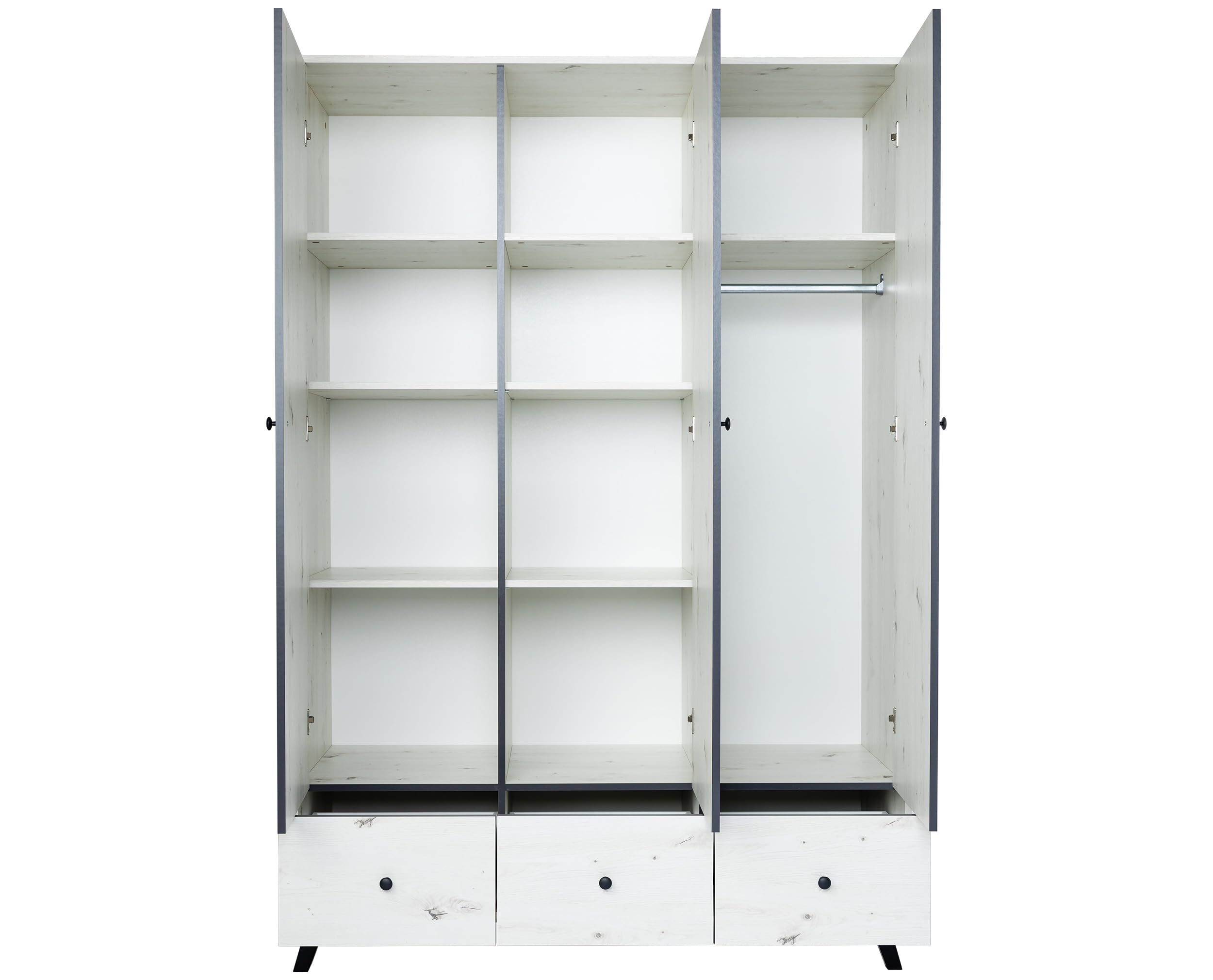 Lavea Babymöbel-Set 3-teilig Kleiderschrank Wickelkommode Bett