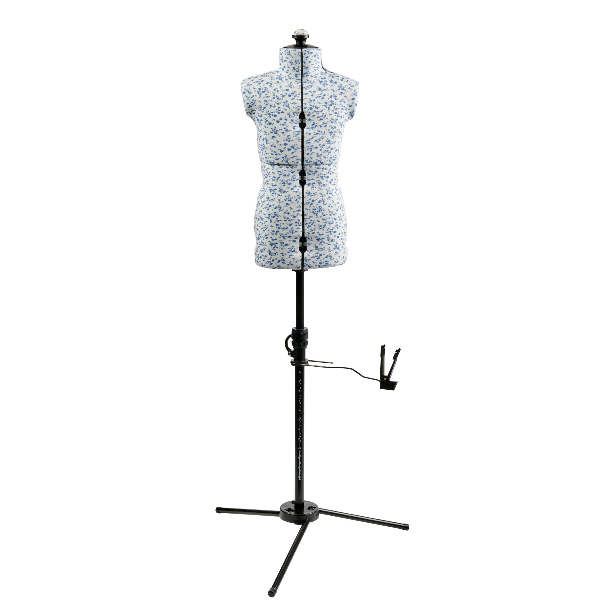Sewing Online Blue Adjustable Dressmakers Dummy, Junior In A Ditsy Fabric With Hem Marker, Dress Form Sized For Ages 6-10 - Pin, Measure, Fit, Display Children's Clothing On This Tailors Dummy - 5920