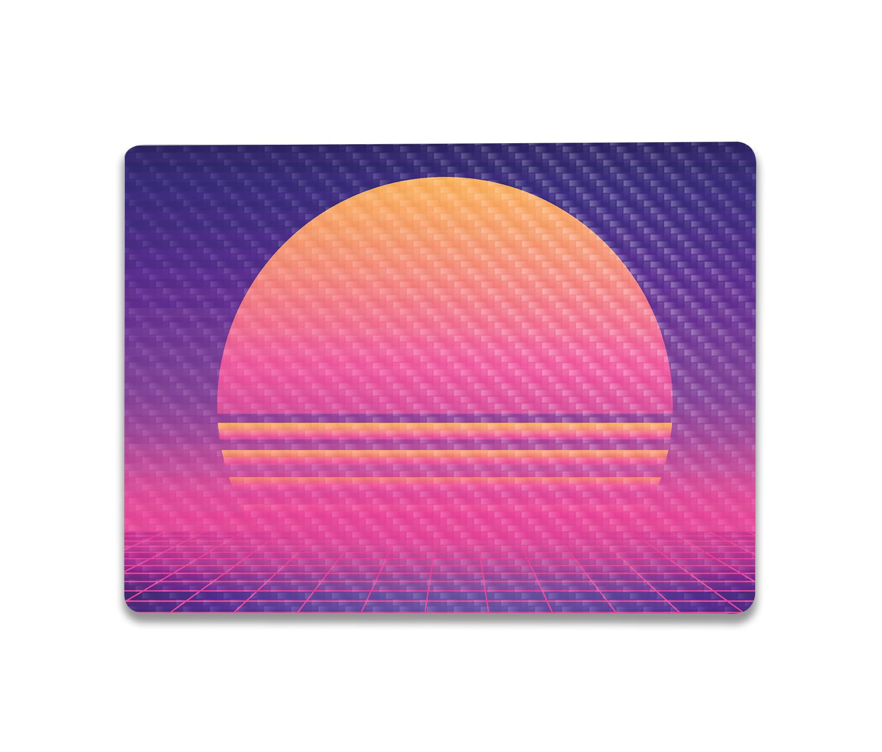 MightySkins Carbon Fiber Skin Compatible With Microsoft Surface Laptop Go 3 (2023) Full Wrap Kit - Synthwave Sunset | Protective, Durable Textured Carbon Fiber Finish | Easy To Apply | Made in the USA