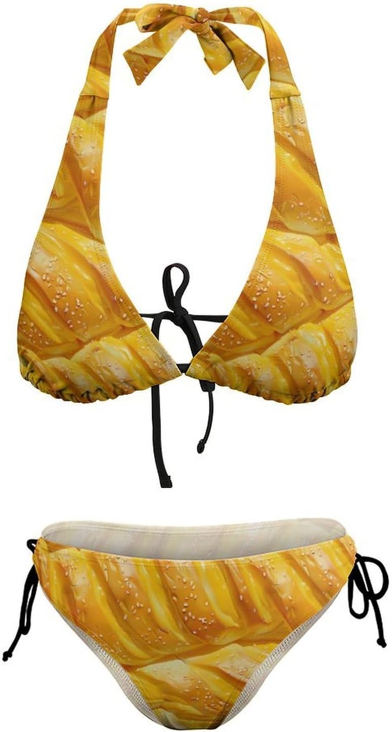 Bread Novelty Women's 2 Piece String Bikini Set Swimsuits Bathing Suit Swimwear