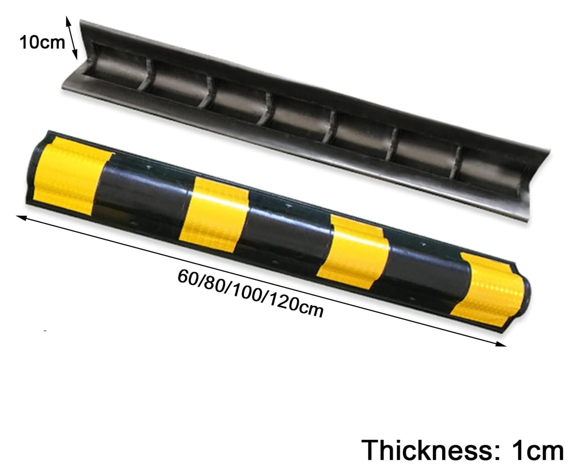 Protector de Esquina de Pared, Protector de Esquina de Goma para Garaje y Taller, Tira Reflectante para Columna de Aparcamiento, Protectores de Esquina de 1 cm de Grosor, Disponible en 4 Tam